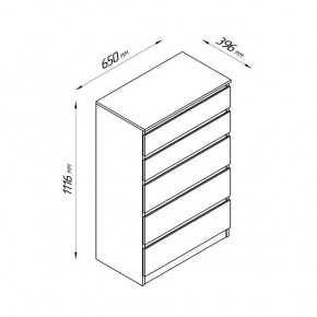 2.03.02.070.4 КАСТОР комод 5 ящиков RU серый в Краснокамске - krasnokamsk.ok-mebel.com | фото 2