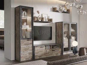 Амели Шкаф-стекло (Дуб Юкон-Бетон темный) в Краснокамске - krasnokamsk.ok-mebel.com | фото 3