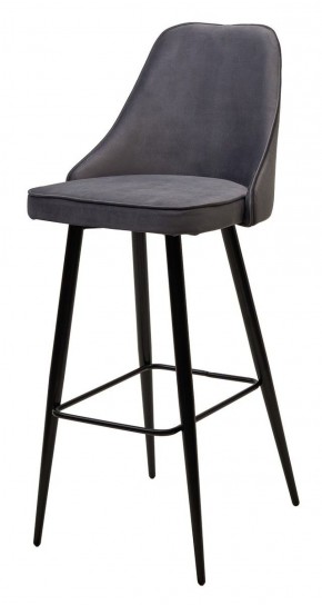 Барный стул NEPAL-BAR СЕРЫЙ #27, велюр/ черный каркас (H=78cm) М-City в Краснокамске - krasnokamsk.ok-mebel.com | фото 1