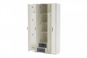 БЕАТРИС Шкаф Трио (дуб крафт белый/антрацит) в Краснокамске - krasnokamsk.ok-mebel.com | фото 2