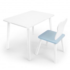 Детский комплект стол и стул «Мишка» Rolti Baby (белый/голубой, массив березы/мдф) в Краснокамске - krasnokamsk.ok-mebel.com | фото