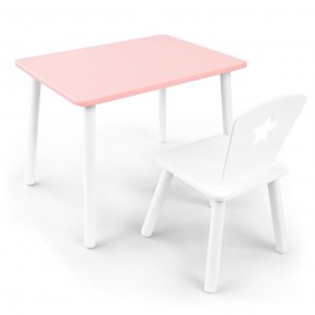Детский комплект стол и стул «Звезда» Rolti Baby (розовый/белый, массив березы/мдф) в Краснокамске - krasnokamsk.ok-mebel.com | фото