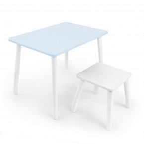 Детский комплект стол и табурет Rolti Baby (голубая столешница/белое сиденье/белые ножки) в Краснокамске - krasnokamsk.ok-mebel.com | фото