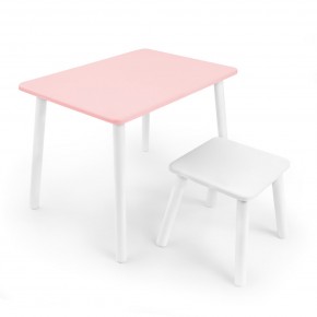Детский комплект стол и табурет Rolti Baby (розовая столешница/белое сиденье/белые ножки) в Краснокамске - krasnokamsk.ok-mebel.com | фото