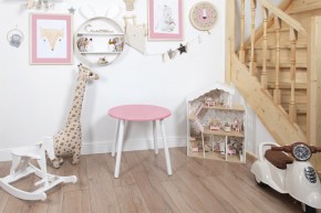 Детский стол круглый Rolti Baby (розовый/белый, массив березы/мдф) в Краснокамске - krasnokamsk.ok-mebel.com | фото