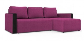 Диван угловой Алиса 3 Shaggy FUCHSIA - TEOS BLACK в Краснокамске - krasnokamsk.ok-mebel.com | фото