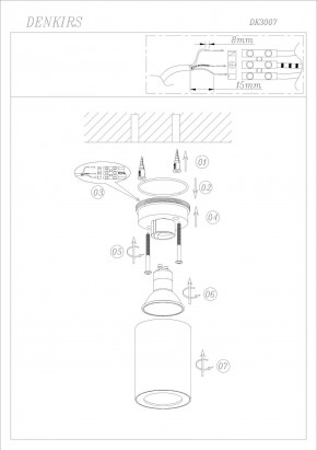 DK3007-BK Накладной светильник влагозащ., IP 44, 15 Вт, GU10, черный, алюминий в Краснокамске - krasnokamsk.ok-mebel.com | фото 6