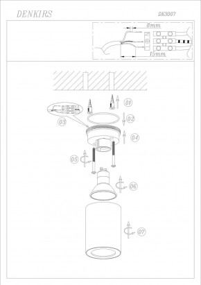 DK3007-WH Накладной светильник влагозащ., IP 44, 15 Вт, GU10, белый, алюминий в Краснокамске - krasnokamsk.ok-mebel.com | фото 3