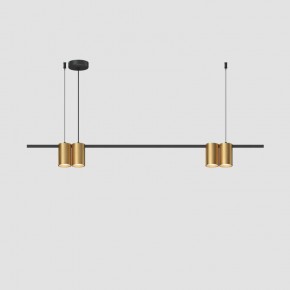 DK4061-BK+SG Подвесной светильник ORBIT, IP20, 4xGU10 LED до 15 Вт, черный + сатинированное золото, алюминий в Краснокамске - krasnokamsk.ok-mebel.com | фото
