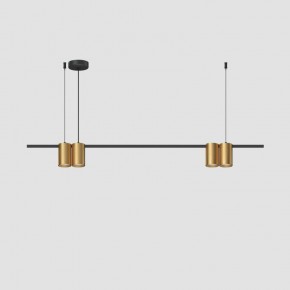 DK4061-BK+SG Подвесной светильник ORBIT, IP20, 4xGU10 LED до 15 Вт, черный + сатинированное золото, алюминий в Краснокамске - krasnokamsk.ok-mebel.com | фото 2