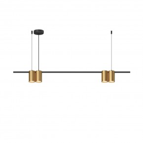 DK4061-BK+SG Подвесной светильник ORBIT, IP20, 4xGU10 LED до 15 Вт, черный + сатинированное золото, алюминий в Краснокамске - krasnokamsk.ok-mebel.com | фото 3