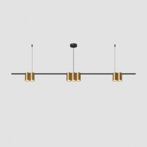 DK4063-BK+SG Подвесной светильник ORBIT, IP20, 7xGU10 LED до 15 Вт, черный + сатинированное золото, алюминий в Краснокамске - krasnokamsk.ok-mebel.com | фото