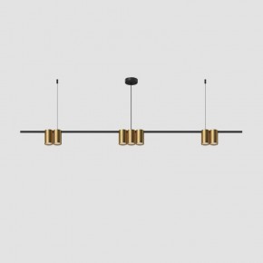 DK4063-BK+SG Подвесной светильник ORBIT, IP20, 7xGU10 LED до 15 Вт, черный + сатинированное золото, алюминий в Краснокамске - krasnokamsk.ok-mebel.com | фото 2