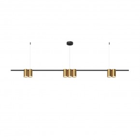 DK4063-BK+SG Подвесной светильник ORBIT, IP20, 7xGU10 LED до 15 Вт, черный + сатинированное золото, алюминий в Краснокамске - krasnokamsk.ok-mebel.com | фото 3