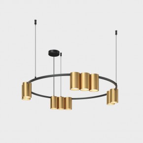 DK4065-BK+SG Подвесной светильник ORBIT , IP20, 10xGU10 LED до 15 Вт, черный + сатинированное золото, алюминий в Краснокамске - krasnokamsk.ok-mebel.com | фото