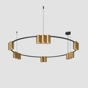 DK4067-BK+SG Подвесной светильник ORBIT, IP20, 15xGU10 LED, до 15 Вт, черный + сатинированное золото, алюминий в Краснокамске - krasnokamsk.ok-mebel.com | фото 2