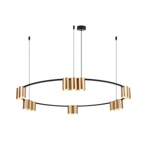 DK4067-BK+SG Подвесной светильник ORBIT, IP20, 15xGU10 LED, до 15 Вт, черный + сатинированное золото, алюминий в Краснокамске - krasnokamsk.ok-mebel.com | фото 3