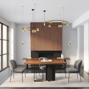 DK4067-BK+SG Подвесной светильник ORBIT, IP20, 15xGU10 LED, до 15 Вт, черный + сатинированное золото, алюминий в Краснокамске - krasnokamsk.ok-mebel.com | фото 5