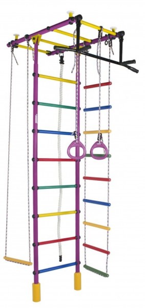 ДСК Атлант цв.фиолетовый радуга: турник, кольца, канат, трапеция, веревочная лестница в Краснокамске - krasnokamsk.ok-mebel.com | фото