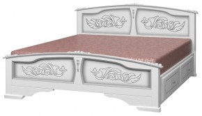 ЕЛЕНА Кровать из массива 1400 (Белый жемчуг) с 2-мя ящиками в Краснокамске - krasnokamsk.ok-mebel.com | фото