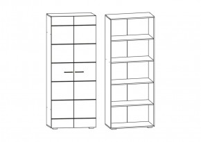 Фиеста №3 Шкаф с полками (Венге/Белый глянец) в Краснокамске - krasnokamsk.ok-mebel.com | фото 2