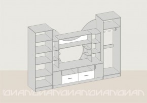 Гостиная Аллегро с 2 шкафами вариант-5 (венге/дуб белфорт) в Краснокамске - krasnokamsk.ok-mebel.com | фото 2