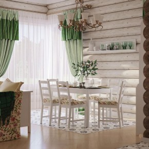 Комлект Вествик обеденный стол и четыре стула, массив сосны, цвет белый в Краснокамске - krasnokamsk.ok-mebel.com | фото