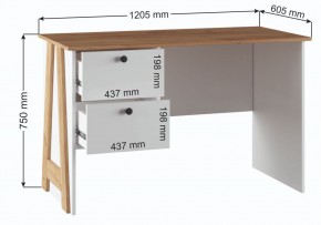 Компьютерный стол Теодора белый / крафт золотой в Краснокамске - krasnokamsk.ok-mebel.com | фото 3