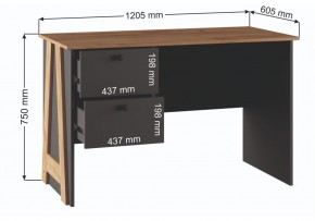 Компьютерный стол Теодора графит / крафт золотой в Краснокамске - krasnokamsk.ok-mebel.com | фото 3