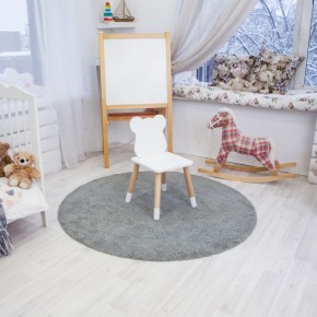 Комплект детский стол КРУГЛЫЙ и два стула МИШКА ROLTI Baby (белая столешница/белое сиденье/береза ножки) в Краснокамске - krasnokamsk.ok-mebel.com | фото 1
