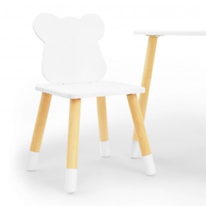 Комплект детской мебели стол и два стула Мишутка (Белый/Белый/Береза) в Краснокамске - krasnokamsk.ok-mebel.com | фото