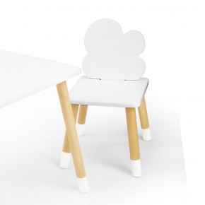 Комплект детской мебели стол и два стула Облачко (Белый/Белый/Береза) в Краснокамске - krasnokamsk.ok-mebel.com | фото