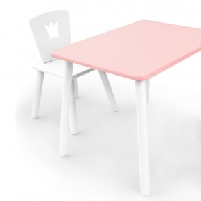 Комплект детской мебели стол и стул Корона (Розовый/Белый/Белый) в Краснокамске - krasnokamsk.ok-mebel.com | фото
