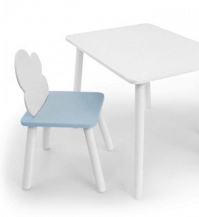 Комплект детской мебели стол и стул Облачко (Белый/Голубой/Белый) в Краснокамске - krasnokamsk.ok-mebel.com | фото