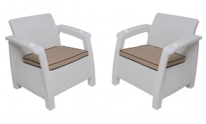 Комплект на балкон Yalta Premium Balcony Set (Ялта) белый (+подушки под спину) в Краснокамске - krasnokamsk.ok-mebel.com | фото 4