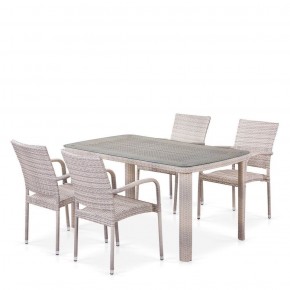 Комплект плетеной мебели T256C/Y376C-W85 Latte (4+1) + подушки на стульях в Краснокамске - krasnokamsk.ok-mebel.com | фото 1