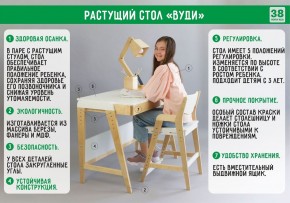Комплект растущий стол и стул с чехлом 38 попугаев «Вуди» (Белый, Белый, Беж) в Краснокамске - krasnokamsk.ok-mebel.com | фото