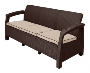 Комплект уличной мебели Yalta Premium Terrace Triple Set (Ялта) шоколадный (+подушки под спину) в Краснокамске - krasnokamsk.ok-mebel.com | фото 2