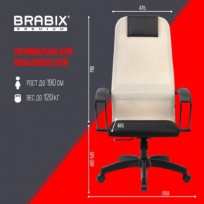 Кресло BRABIX PREMIUM "Ultimate EX-800" пластик, плотная двойная сетка Х2, черное/бежевое, 532916 в Краснокамске - krasnokamsk.ok-mebel.com | фото 6