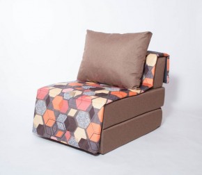 Кресло-кровать бескаркасное Харви (коричневый-геометрия браун) в Краснокамске - krasnokamsk.ok-mebel.com | фото