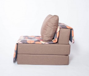 Кресло-кровать бескаркасное Харви (коричневый-геометрия браун) в Краснокамске - krasnokamsk.ok-mebel.com | фото 2