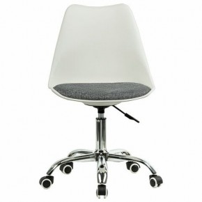 Кресло стул BRABIX "Eames MG-310 CH", хром, пластик белый, ткань серая, 532924 в Краснокамске - krasnokamsk.ok-mebel.com | фото