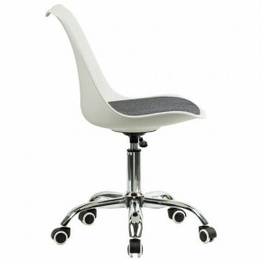 Кресло стул BRABIX "Eames MG-310 CH", хром, пластик белый, ткань серая, 532924 в Краснокамске - krasnokamsk.ok-mebel.com | фото 3