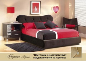 Кровать 1400 Феодосия со стразами в к/з "Классик 307 коричневый" серия Норма (+основание) в Краснокамске - krasnokamsk.ok-mebel.com | фото