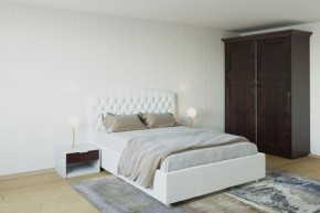 Кровать Берлин с ПМ 1200 (экокожа белая) в Краснокамске - krasnokamsk.ok-mebel.com | фото 2