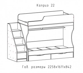 КАПРИЗ-22 Кровать двухъярусная 800 настил ЛДСП в Краснокамске - krasnokamsk.ok-mebel.com | фото 2