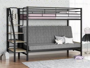 Кровать двухъярусная с диваном "Мадлен-3" (Черный/Серый) в Краснокамске - krasnokamsk.ok-mebel.com | фото