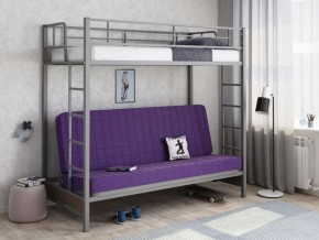 Кровать двухъярусная с диваном "Мадлен" (Серый/Фиолетовый) в Краснокамске - krasnokamsk.ok-mebel.com | фото