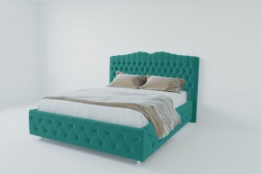 Кровать Нягань с ПМ 1600 (велюр бирюзовый) в Краснокамске - krasnokamsk.ok-mebel.com | фото 2