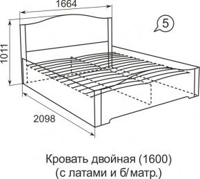 Кровать с латами Виктория 05 в Краснокамске - krasnokamsk.ok-mebel.com | фото 2